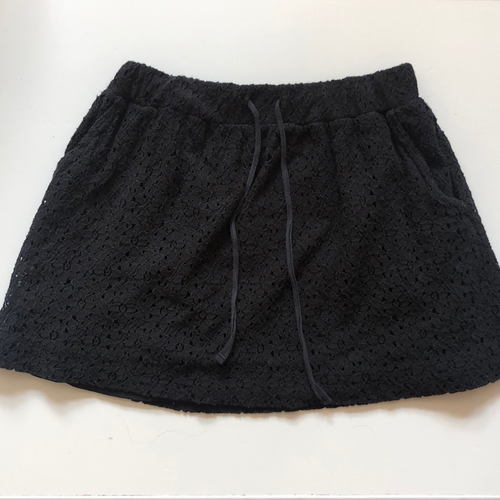 Black Eyelet Mini Skirt